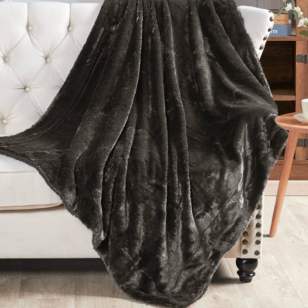 Solid Black throw blanket.  Lightweight. 50 x 60